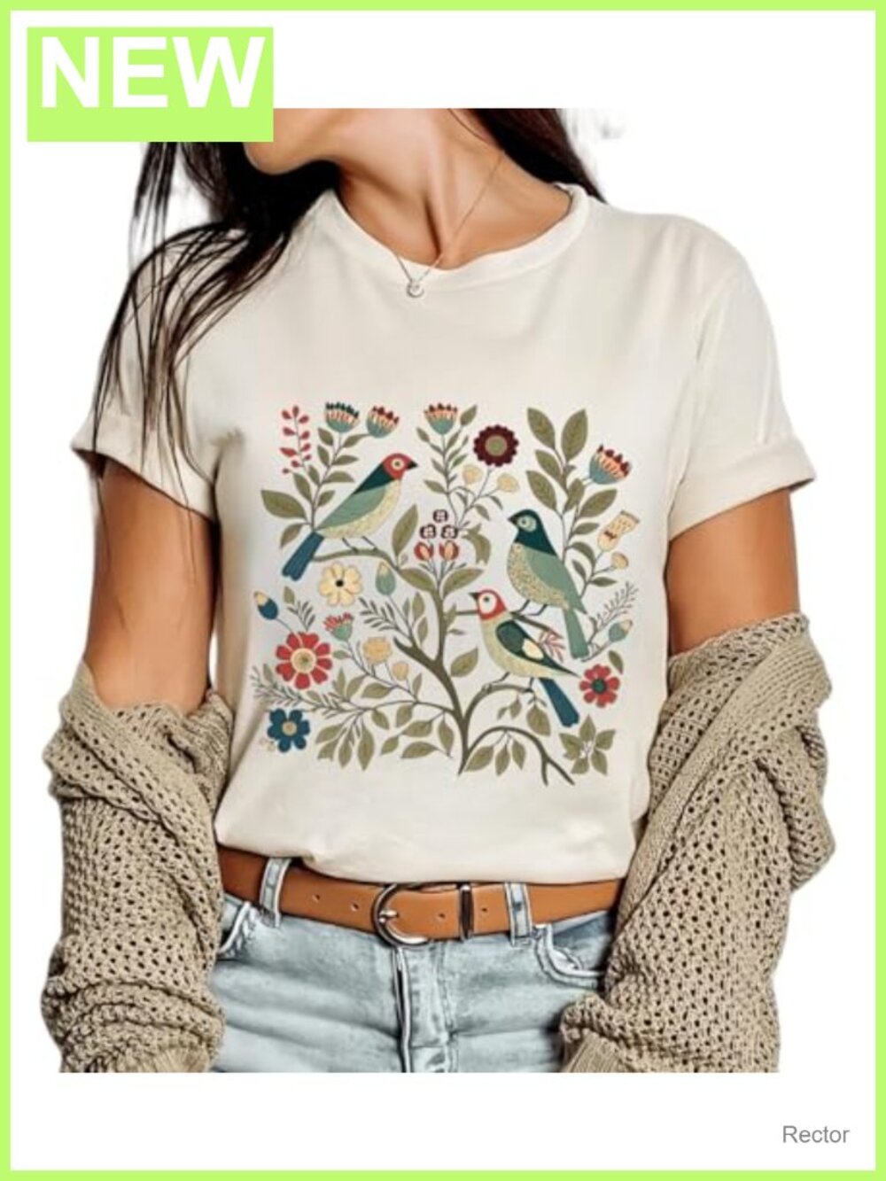 Vintage Boho Floral Graphic Tee Short Sleeve Cotton Blend Top